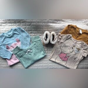 Baby Girl 6-9 Months Mixed 6 Piece Lot, Carter Baby Disney + Other Clothes/Boots